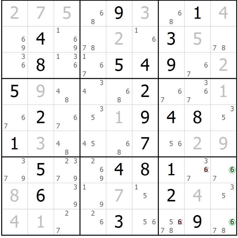Position des candidats pour la solution de la Gr 63 page 66 du magazine de sudoku Virtuose n° 118