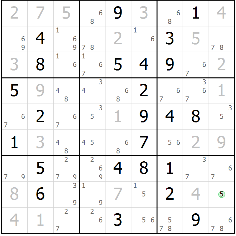Position des candidats pour la solution de la Gr 63 page 66 du magazine de sudoku Virtuose n° 118