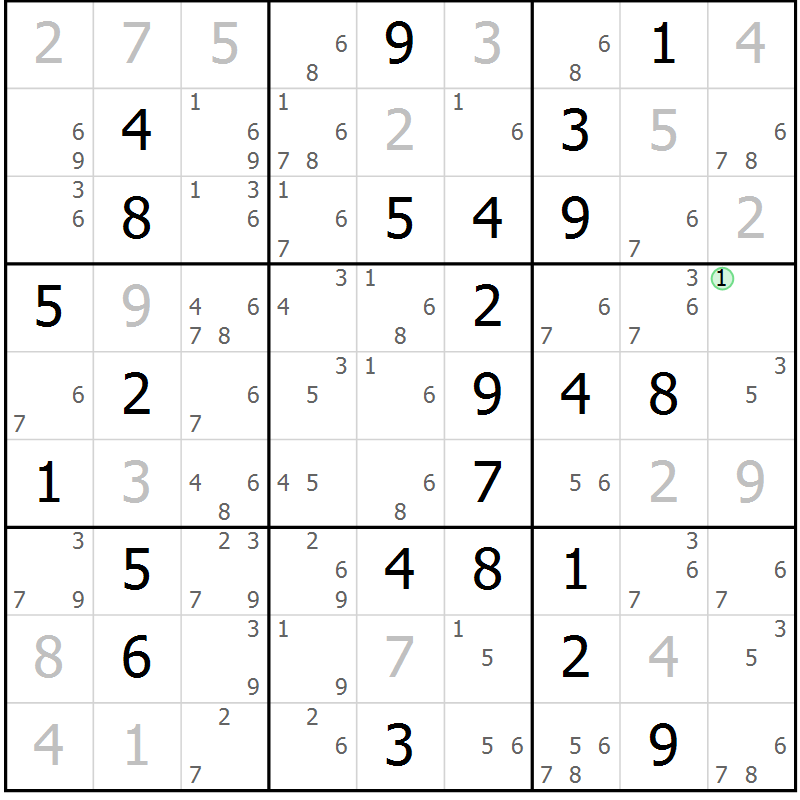 Position des candidats pour la solution de la Gr 63 page 66 du magazine de sudoku Virtuose n° 118