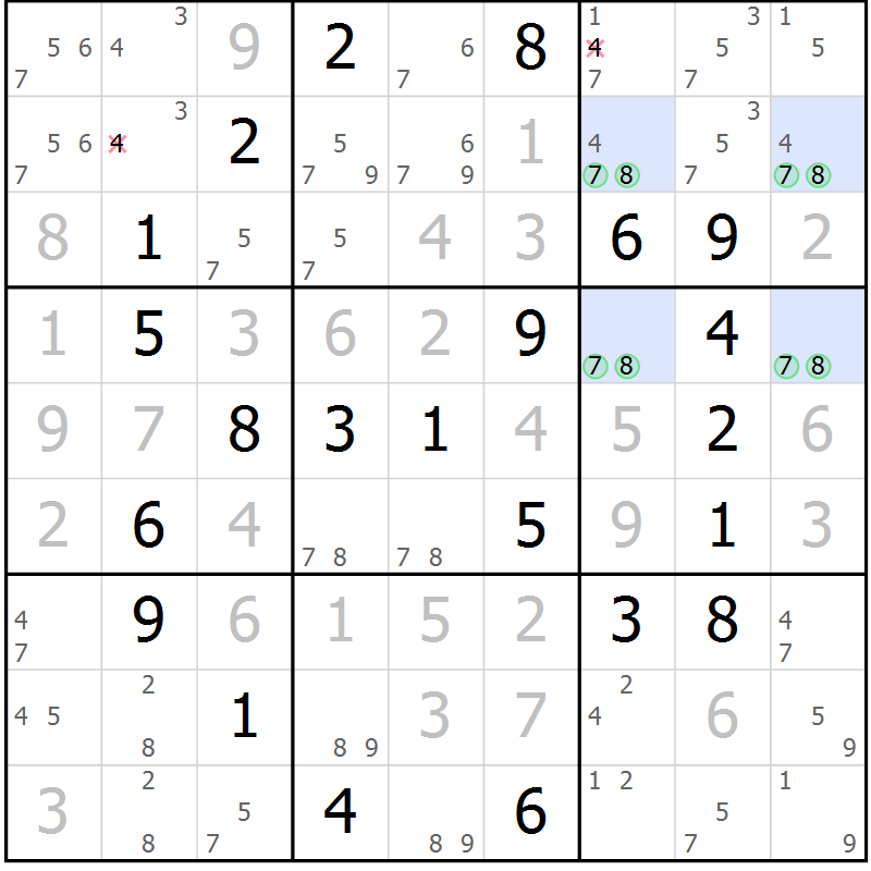 Position des candidats pour la solution de la Gr 67 page 70 du magazine de sudoku Virtuose n° 118