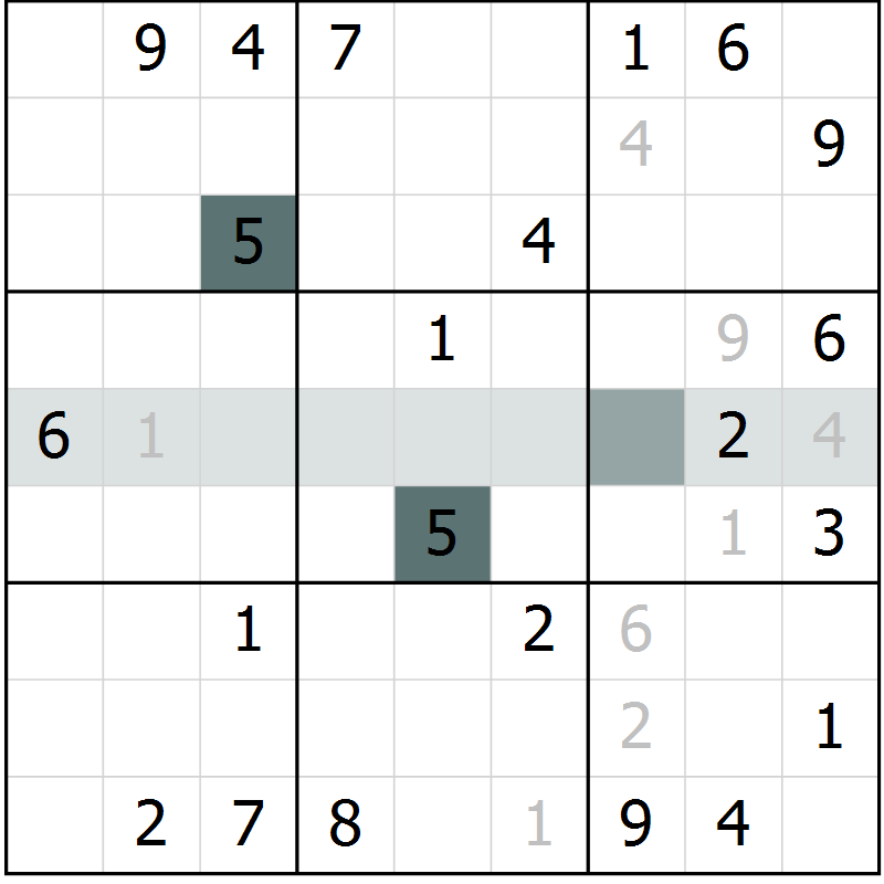 Position des candidats pour la solution de la Gr 7 page 10 du magazine de sudoku Virtuose n° 118