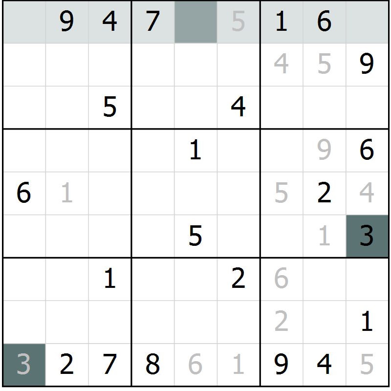 Position des candidats pour la solution de la Gr 7 page 10 du magazine de sudoku Virtuose n° 118