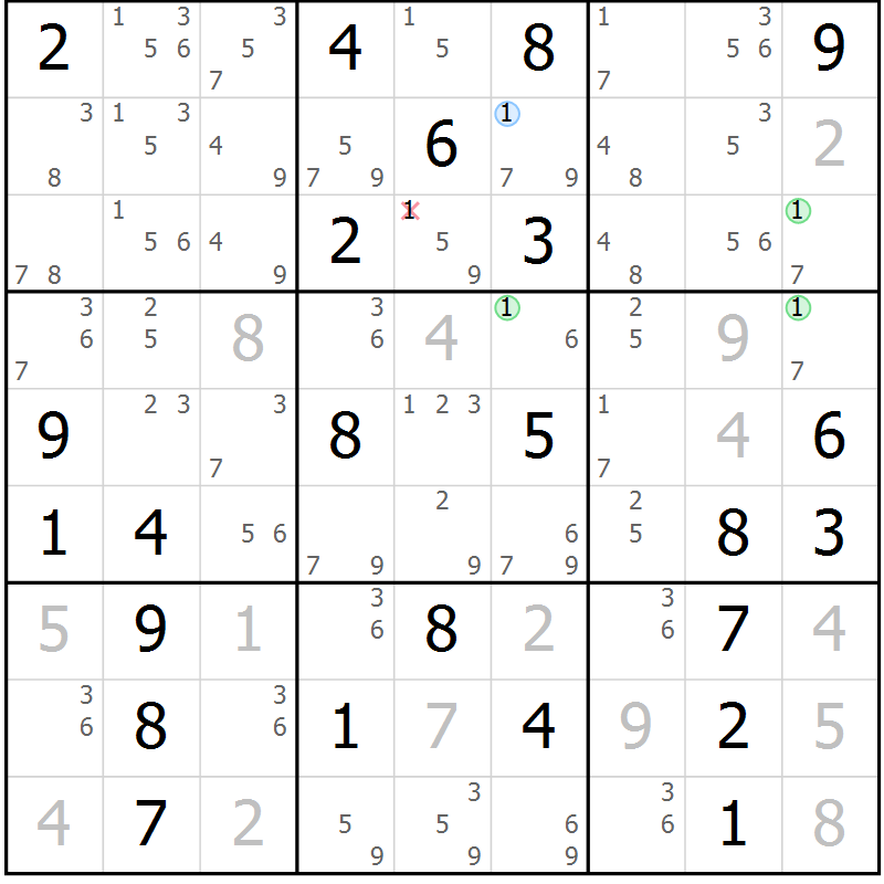 Position des candidats pour la solution de la Gr 73 page 76 du magazine de sudoku Virtuose n° 118