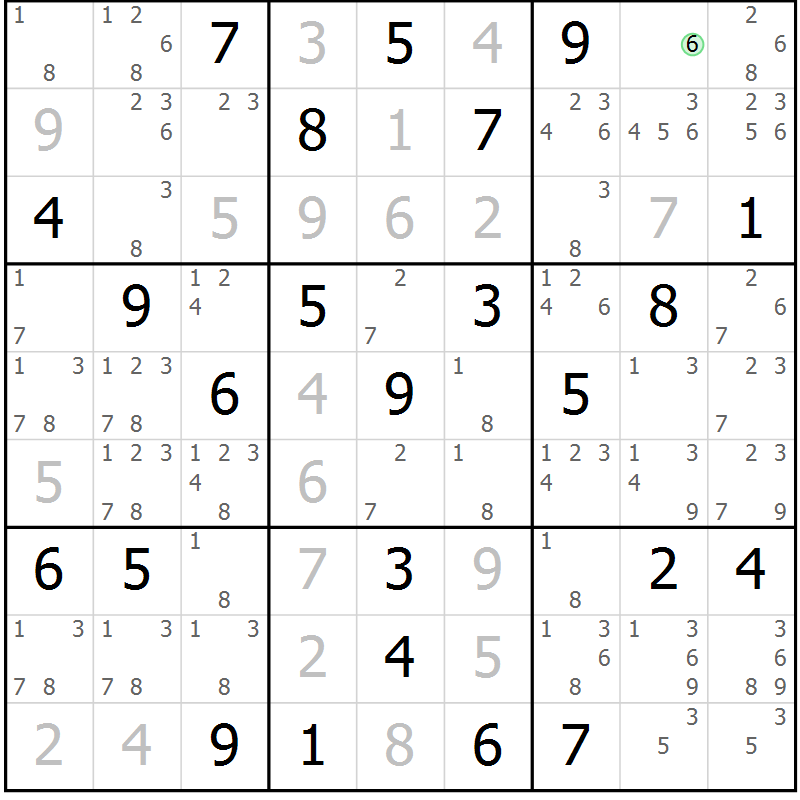 Position des candidats pour la solution de la Gr 80 page 83 du magazine de sudoku Virtuose n° 118