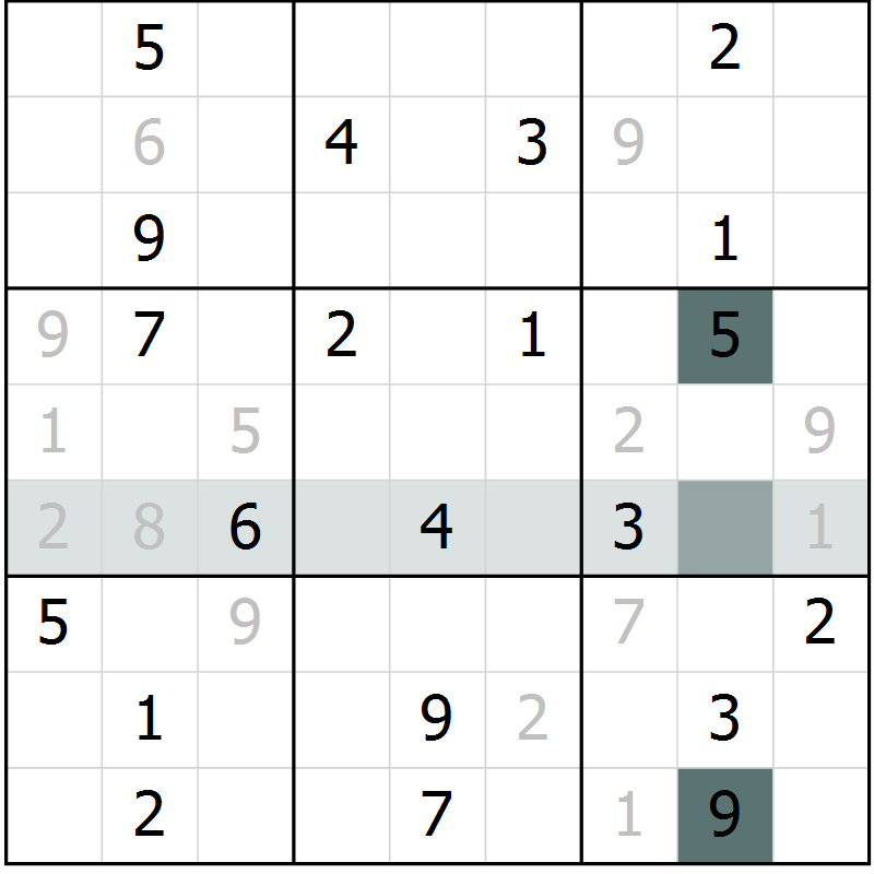 Position des candidats pour la solution de la Gr 9 page 12 du magazine de sudoku Virtuose n° 118