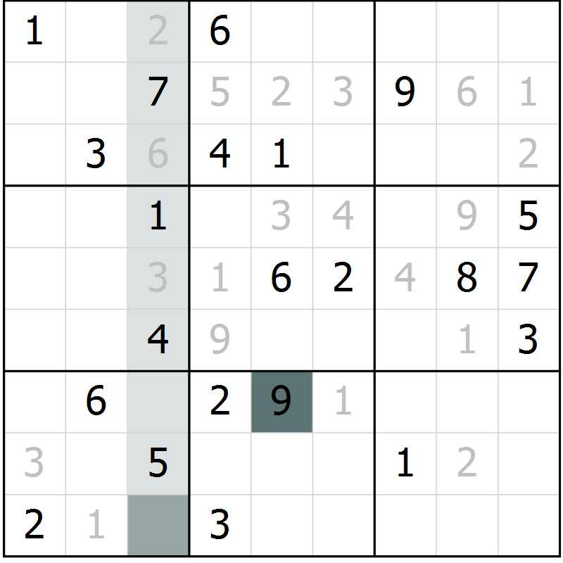 Position des candidats pour la solution de la Gr 2 page 5 du magazine de sudoku Virtuose n° 120