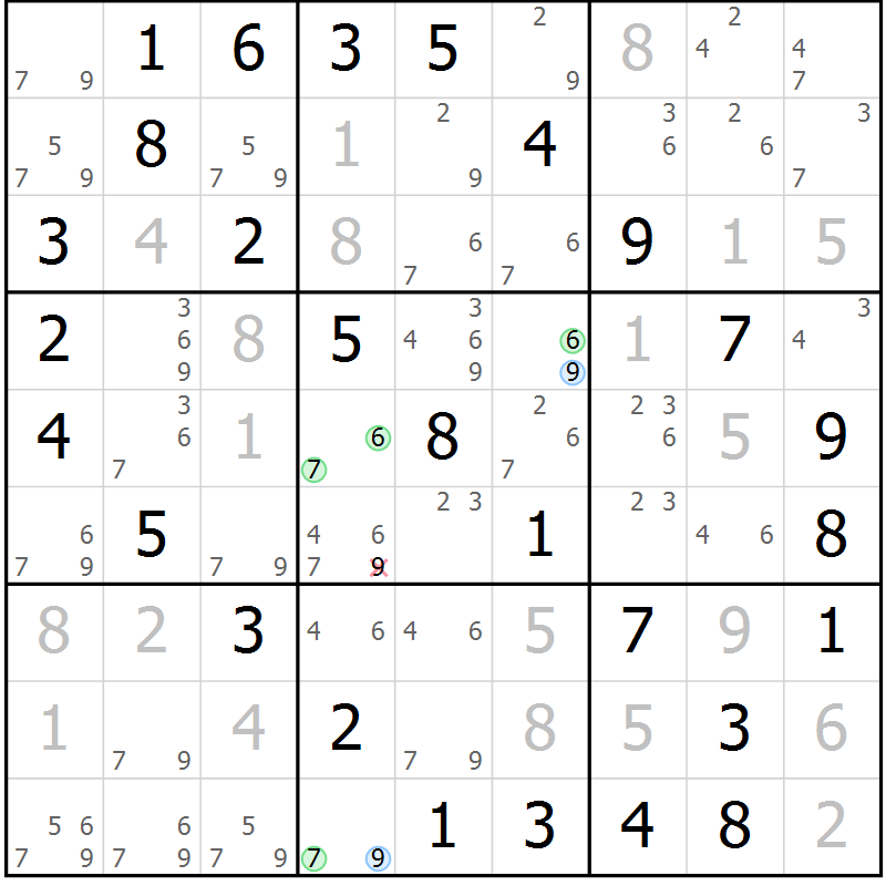 Position des candidats pour la solution de la Gr 24 page 27 du magazine de sudoku Virtuose n° 120