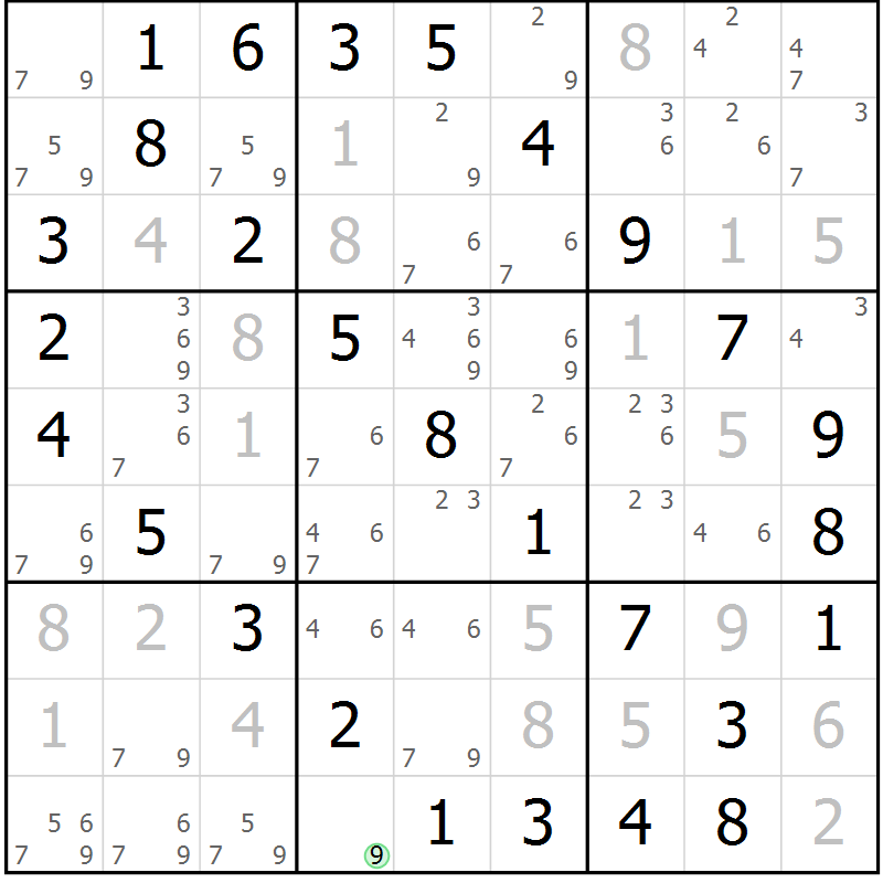Position des candidats pour la solution de la Gr 24 page 27 du magazine de sudoku Virtuose n° 120