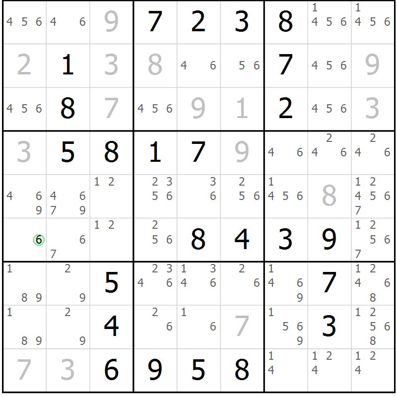 Position des candidats pour la solution de la Gr 25 page 28 du magazine de sudoku Virtuose n° 120