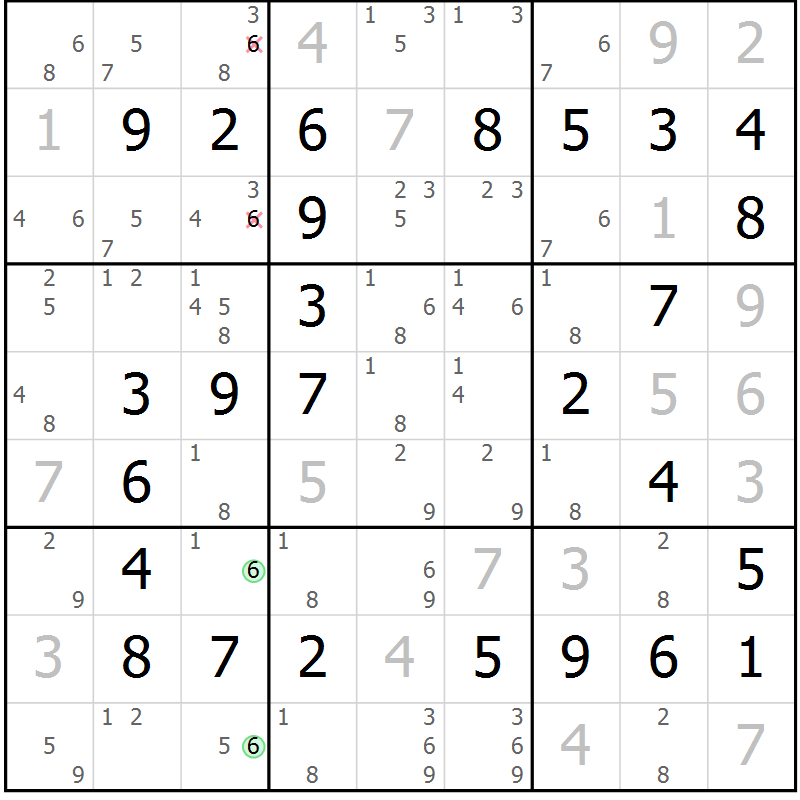 Position des candidats pour la solution de la Gr 28 page 31 du magazine de sudoku Virtuose n° 120