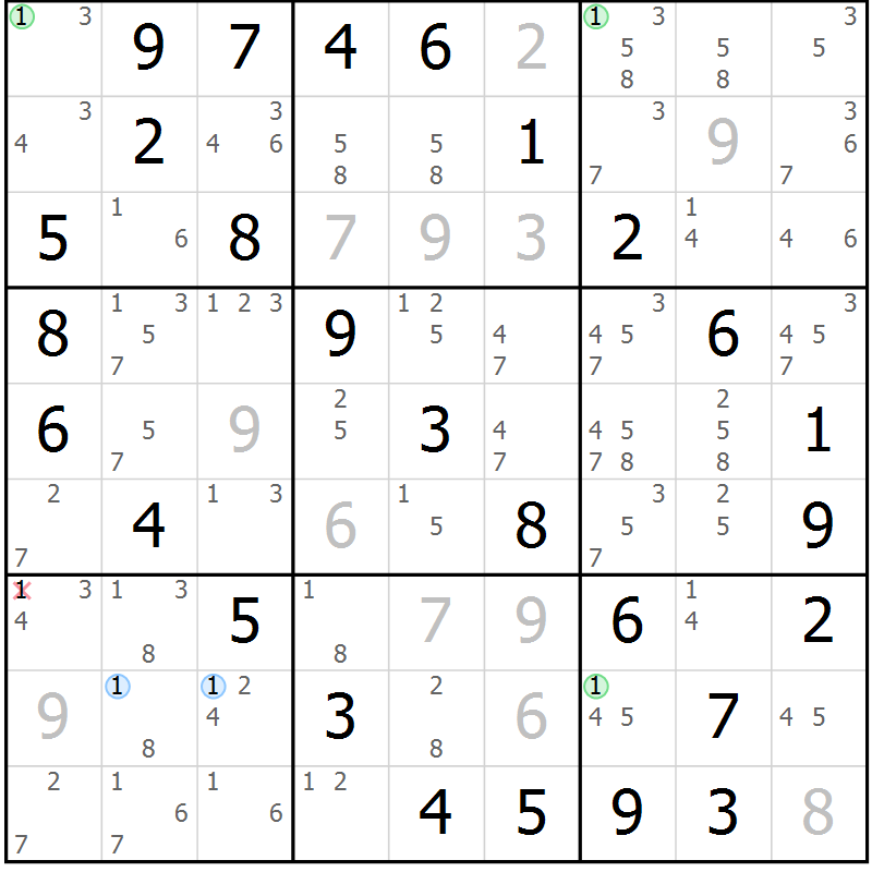 Position des candidats pour la solution de la Gr 31 page 34 du magazine de sudoku Virtuose n° 120