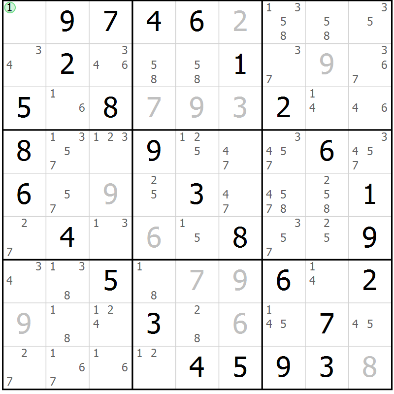 Position des candidats pour la solution de la Gr 31 page 34 du magazine de sudoku Virtuose n° 120