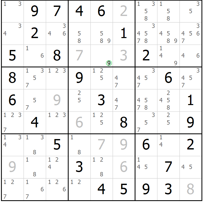 Position des candidats pour la solution de la Gr 31 page 34 du magazine de sudoku Virtuose n° 120