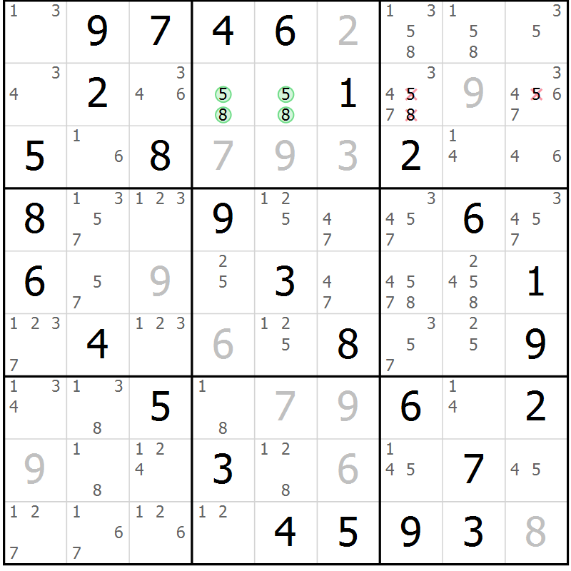 Position des candidats pour la solution de la Gr 31 page 34 du magazine de sudoku Virtuose n° 120