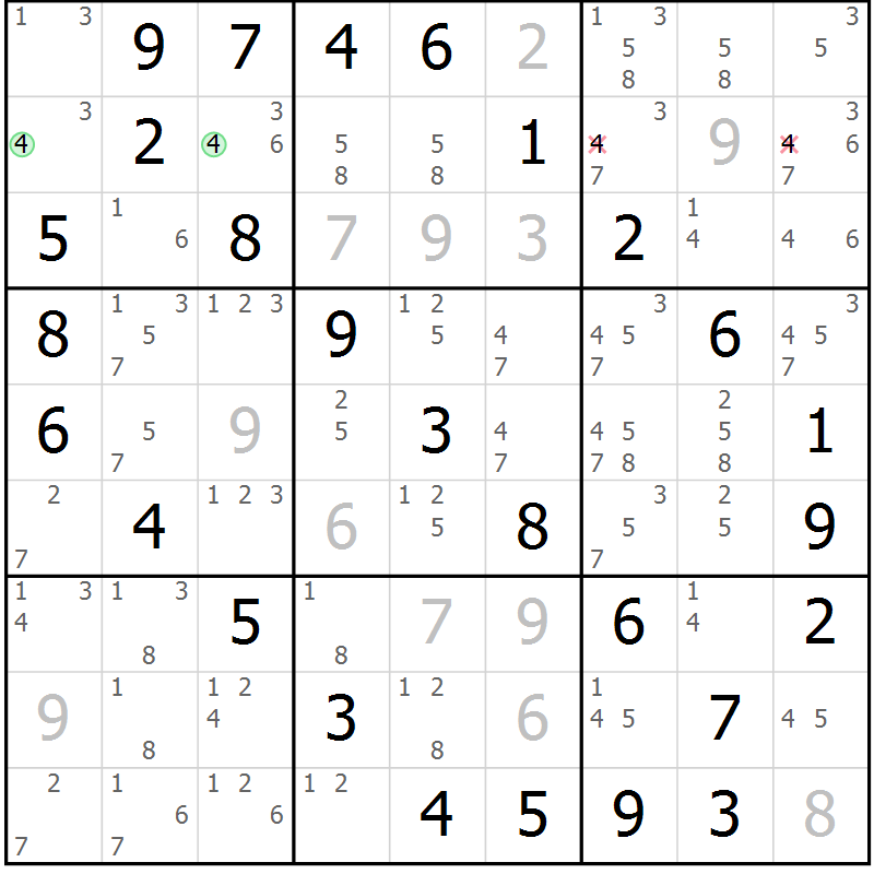 Position des candidats pour la solution de la Gr 31 page 34 du magazine de sudoku Virtuose n° 120