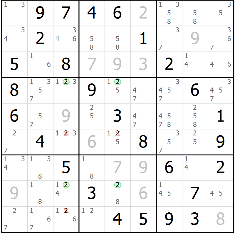 Position des candidats pour la solution de la Gr 31 page 34 du magazine de sudoku Virtuose n° 120