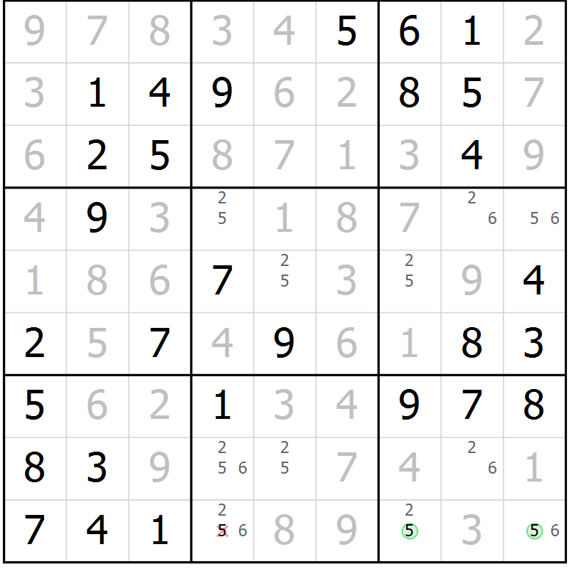 Position des candidats pour la solution de la Gr 34 page 37 du magazine de sudoku Virtuose n° 120