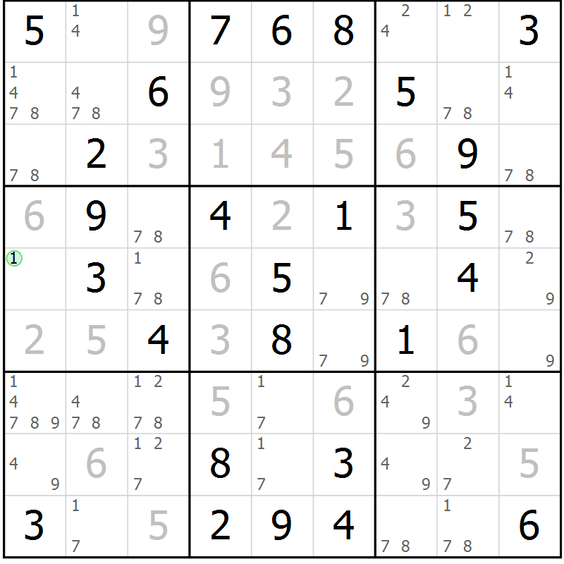 Position des candidats pour la solution de la Gr 37 page 40 du magazine de sudoku Virtuose n° 120