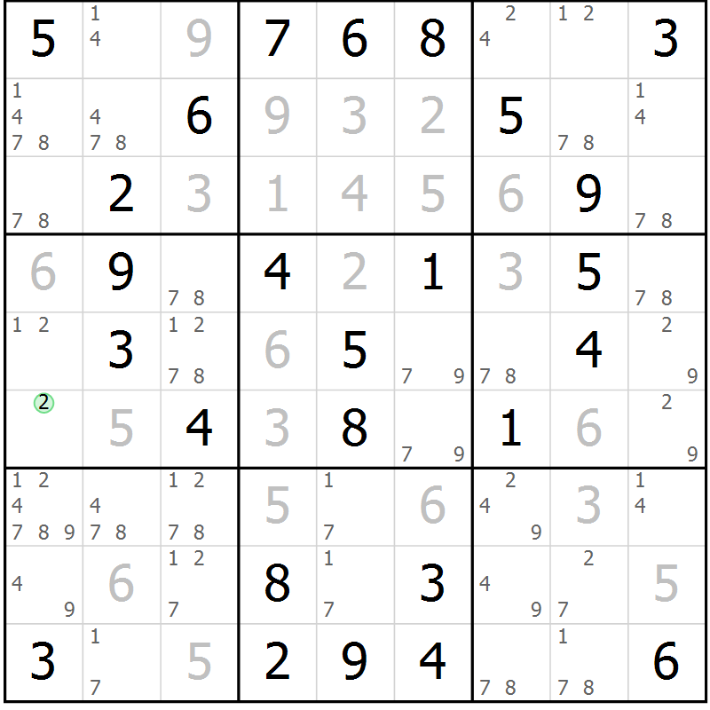 Position des candidats pour la solution de la Gr 37 page 40 du magazine de sudoku Virtuose n° 120
