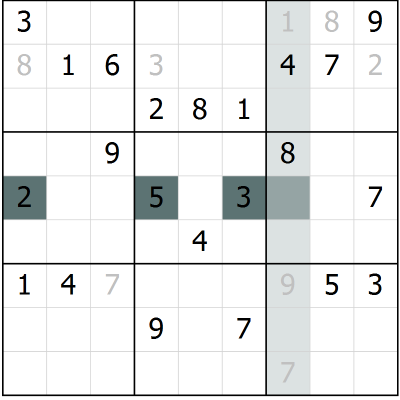Position des candidats pour la solution de la Gr 4 page 7 du magazine de sudoku Virtuose n° 120