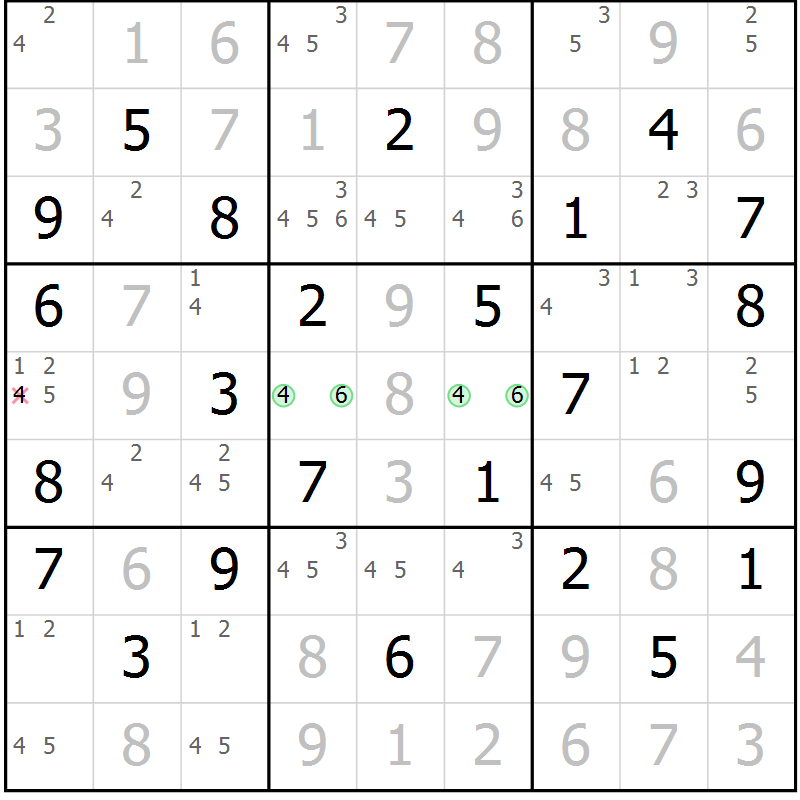 Position des candidats pour la solution de la Gr 41 page 44 du magazine de sudoku Virtuose n° 120