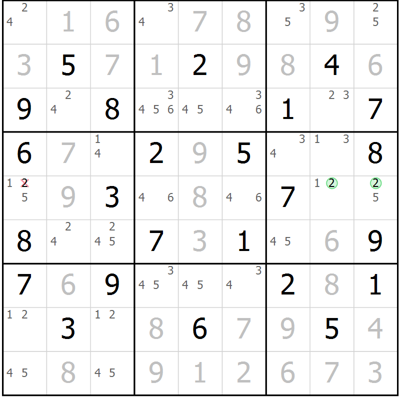 Position des candidats pour la solution de la Gr 41 page 44 du magazine de sudoku Virtuose n° 120