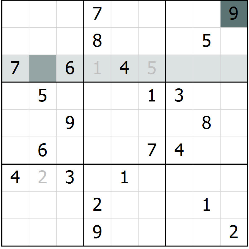 Position des candidats pour la solution de la Gr 5 page 8 du magazine de sudoku Virtuose n° 120