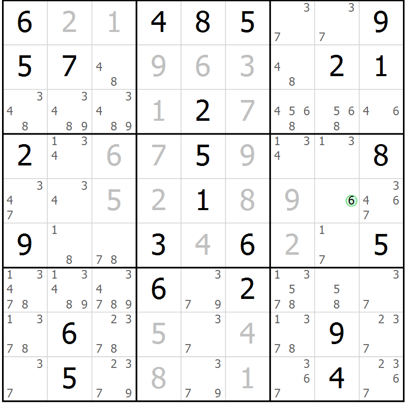 Position des candidats pour la solution de la Gr 51 page 54 du magazine de sudoku Virtuose n° 120