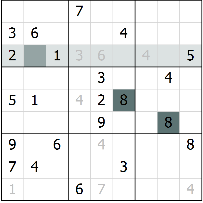 Position des candidats pour la solution de la Gr 6 page 9 du magazine de sudoku Virtuose n° 120