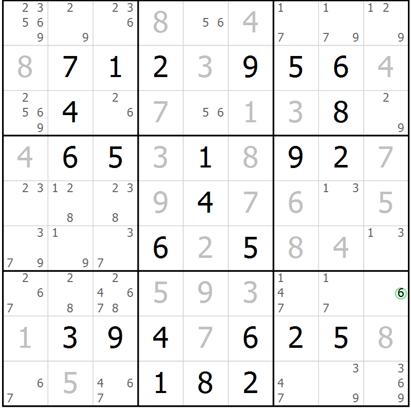 Position des candidats pour la solution de la Gr 60 page 63 du magazine de sudoku Virtuose n° 120