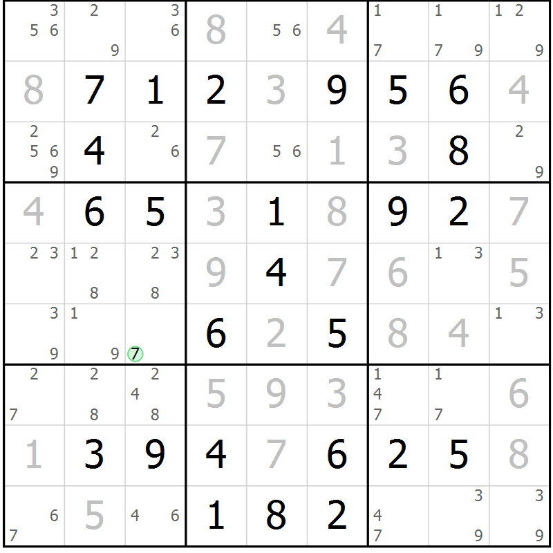 Position des candidats pour la solution de la Gr 60 page 63 du magazine de sudoku Virtuose n° 120