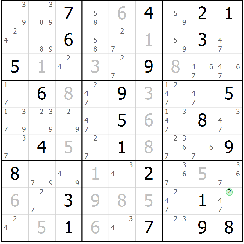 Position des candidats pour la solution de la Gr 62 page 65 du magazine de sudoku Virtuose n° 120