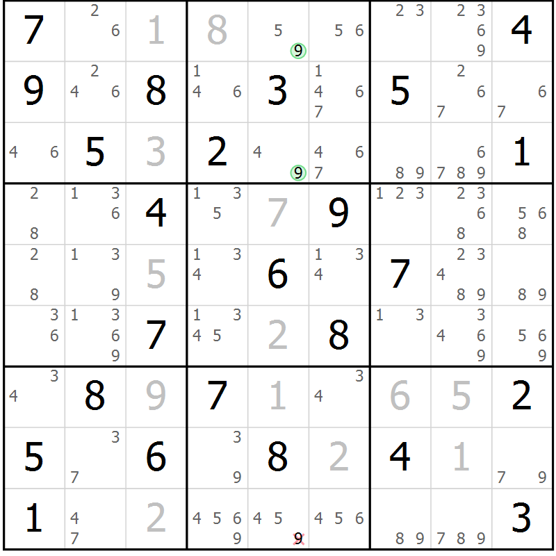 Position des candidats pour la solution de la Gr 68 page 71 du magazine de sudoku Virtuose n° 120