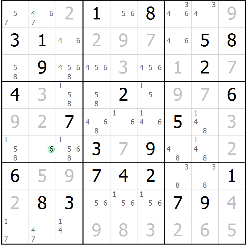 Position des candidats pour la solution de la Gr 69 page 72 du magazine de sudoku Virtuose n° 120