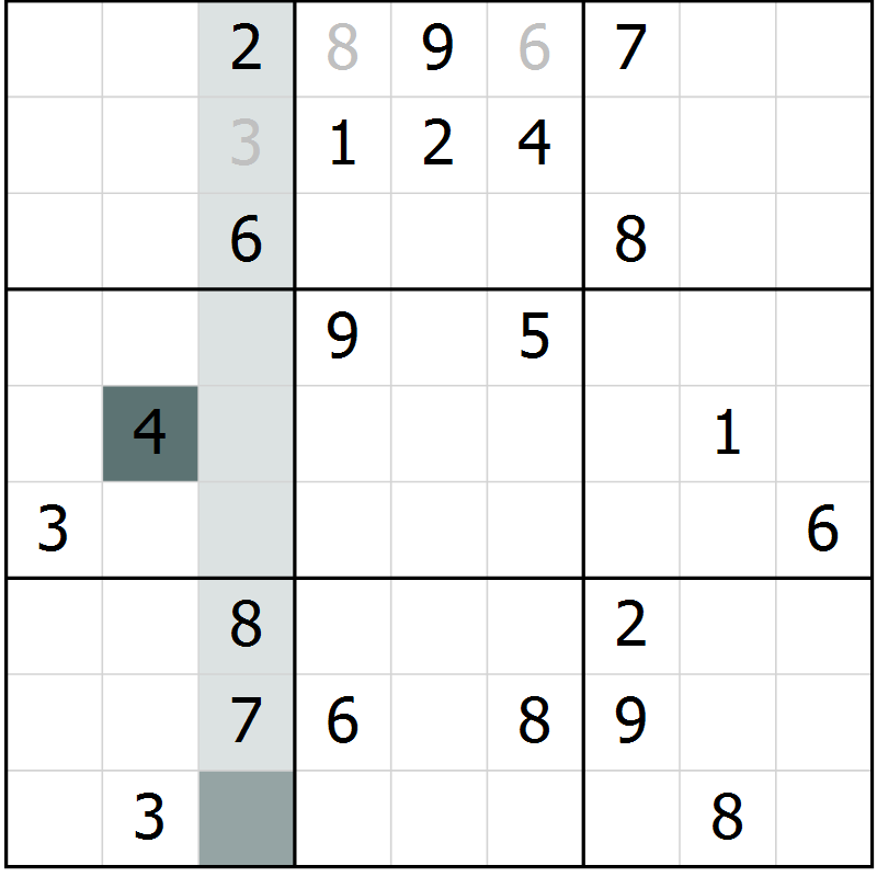 Position des candidats pour la solution de la Gr 8 page 11 du magazine de sudoku Virtuose n° 120