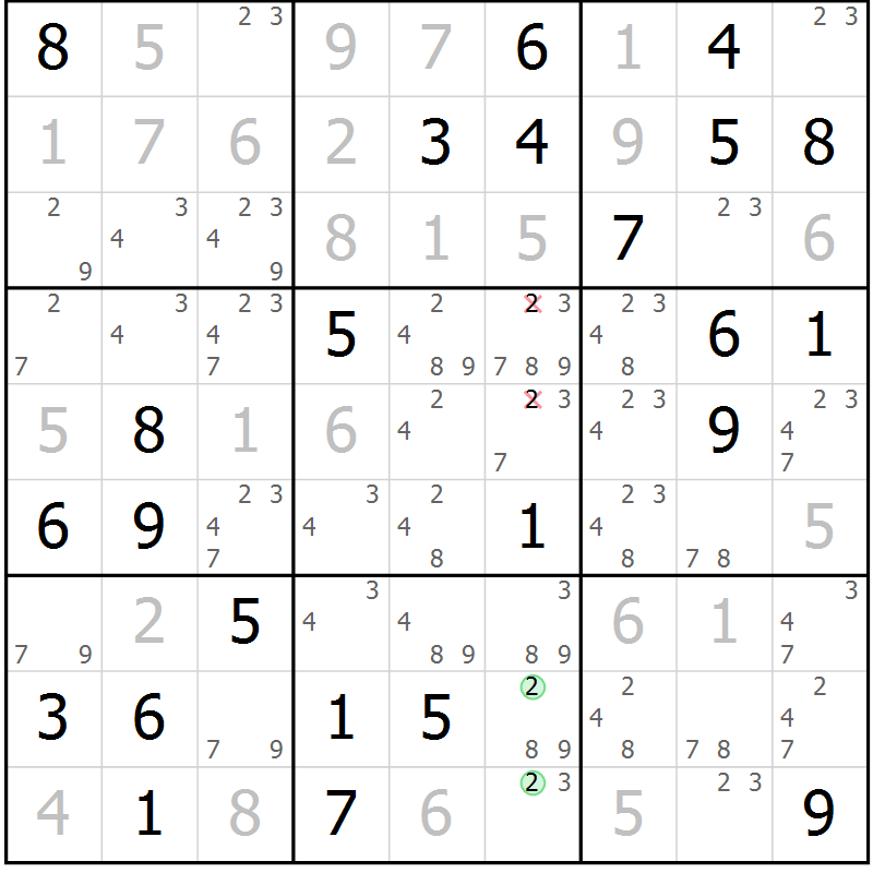Position des candidats pour la solution de la Gr 80 page 83 du magazine de sudoku Virtuose n° 120