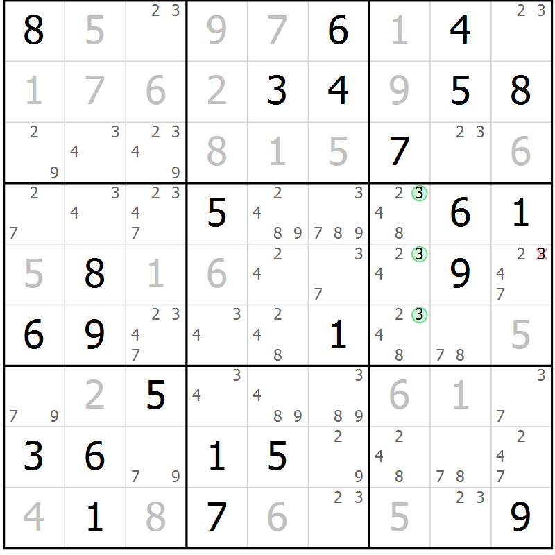 Position des candidats pour la solution de la Gr 80 page 83 du magazine de sudoku Virtuose n° 120