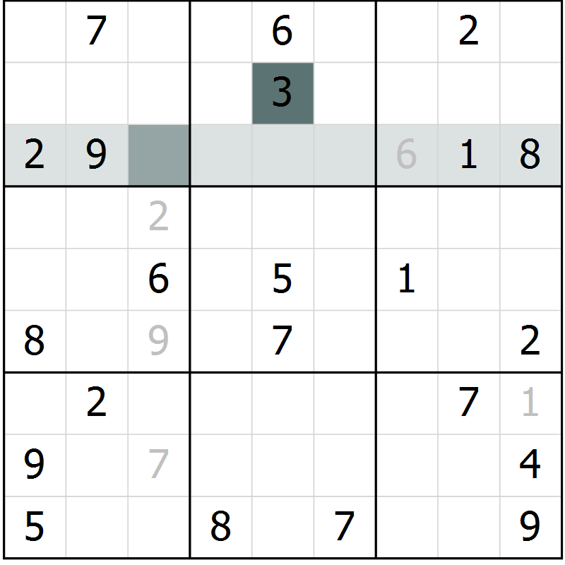 Position des candidats pour la solution de la Gr 11 page 14 du magazine de sudoku Virtuose n° 121