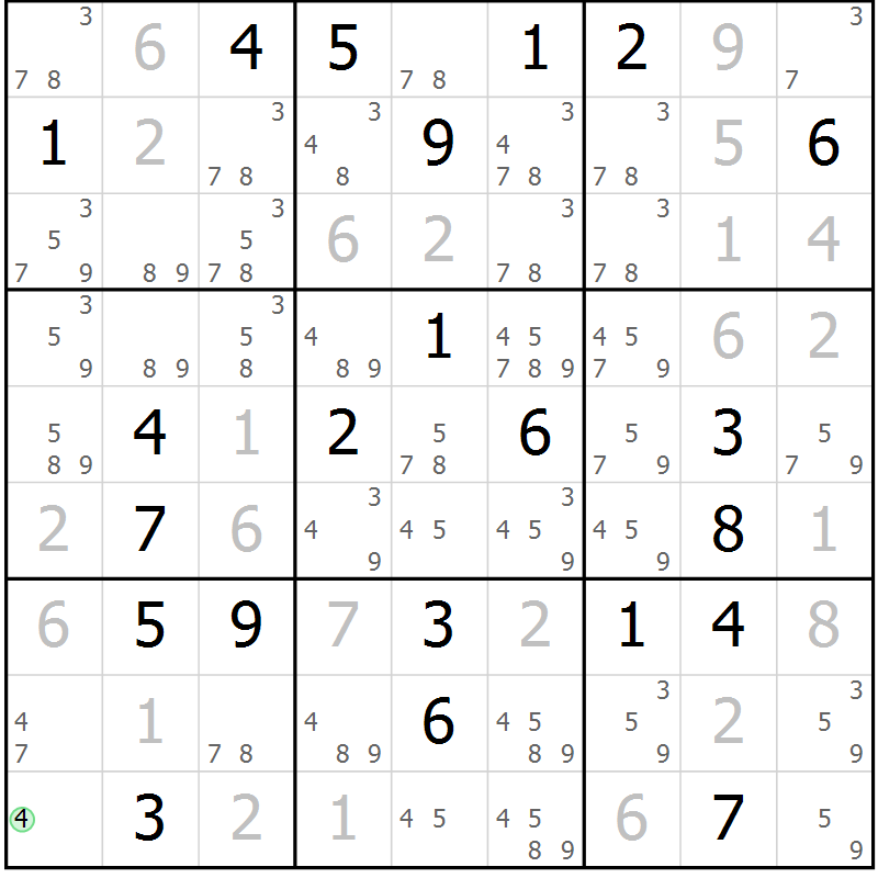 Position des candidats pour la solution de la Gr 16 page 19 du magazine de sudoku Virtuose n° 121