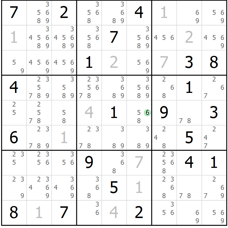 Position des candidats pour la solution de la Gr 19 page 22 du magazine de sudoku Virtuose n° 121