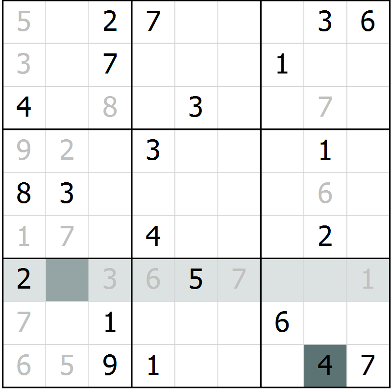 Position des candidats pour la solution de la Gr 2 page 5 du magazine de sudoku Virtuose n° 121
