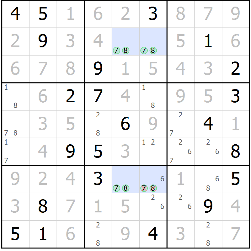 Position des candidats pour la solution de la Gr 22 page 25 du magazine de sudoku Virtuose n° 121
