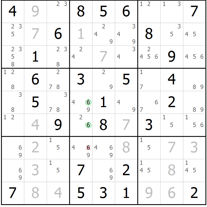 Position des candidats pour la solution de la Gr 30 page 33 du magazine de sudoku Virtuose n° 121