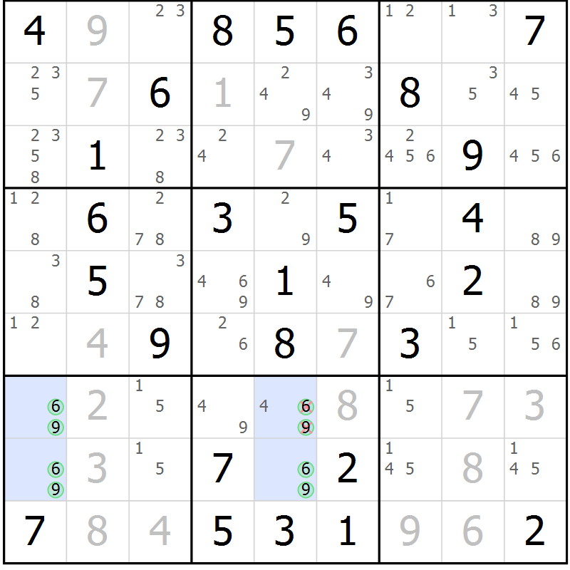 Position des candidats pour la solution de la Gr 30 page 33 du magazine de sudoku Virtuose n° 121