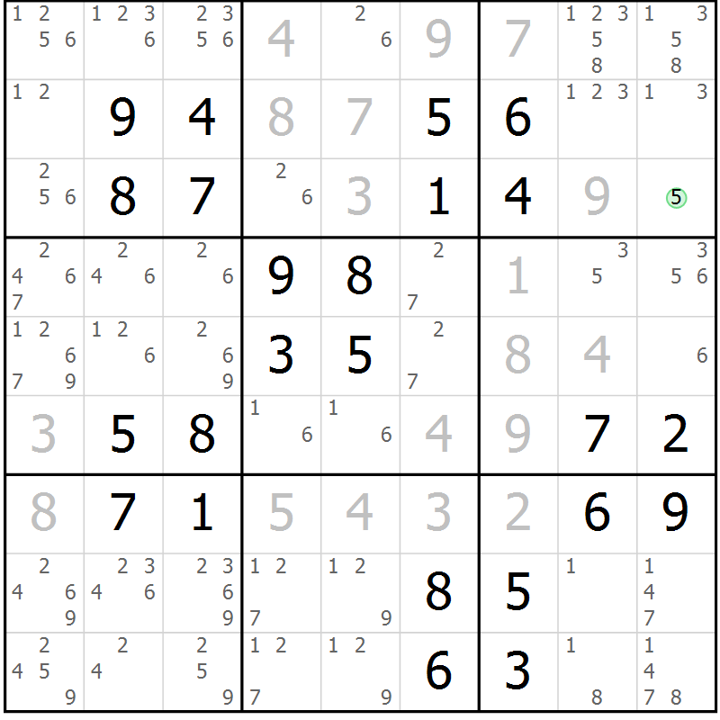 Position des candidats pour la solution de la Gr 34 page 37 du magazine de sudoku Virtuose n° 121