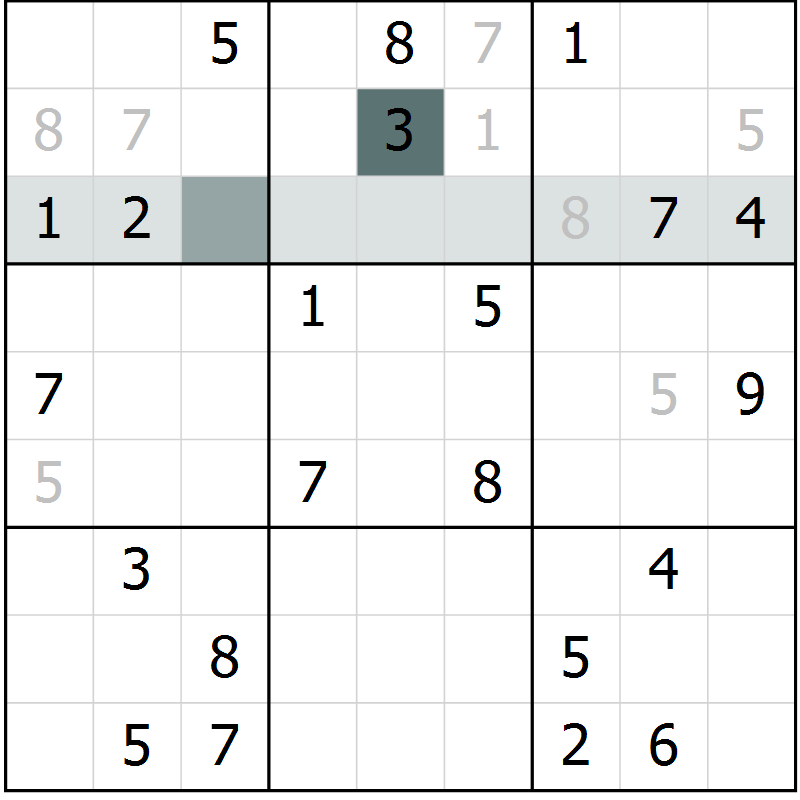 Position des candidats pour la solution de la Gr 4 page 7 du magazine de sudoku Virtuose n° 121