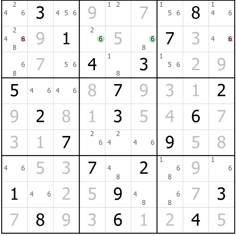Position des candidats pour la solution de la Gr 41 page 44 du magazine de sudoku Virtuose n° 121