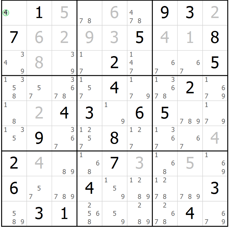 Position des candidats pour la solution de la Gr 42 page 45 du magazine de sudoku Virtuose n° 121