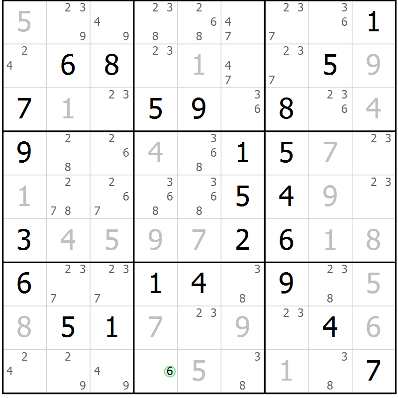 Position des candidats pour la solution de la Gr 55 page 58 du magazine de sudoku Virtuose n° 121