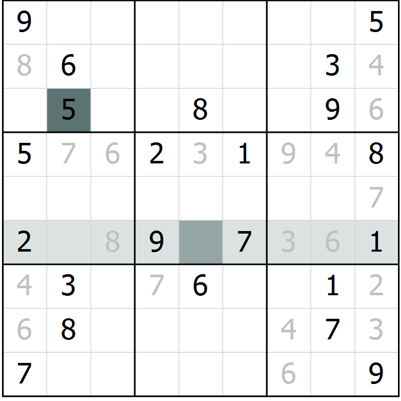 Position des candidats pour la solution de la Gr 6 page 9 du magazine de sudoku Virtuose n° 121